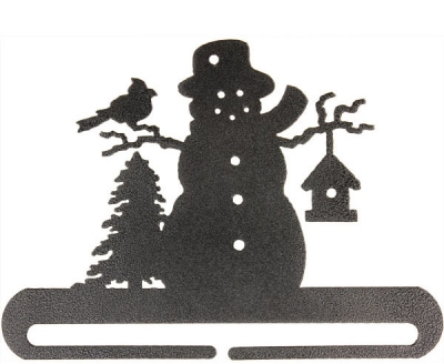 Frosty Snowman Split Bottom Bellpull - Charcoal - 8in