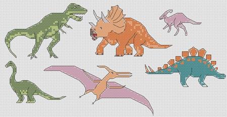 click here to view larger image of Dinosaurs Mini Motifs (chart)