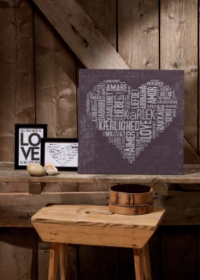 click here to view larger image of Love - Grey (counted cross stitch kit)