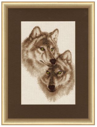 click here to view larger image of Wolves In Love (counted cross stitch kit)