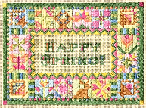 click here to view larger image of Happy Easter, Happy Spring! (counted canvas chart)