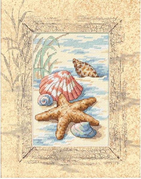 click here to view larger image of Shells In The Sand - Matted Accents (counted cross stitch kit)