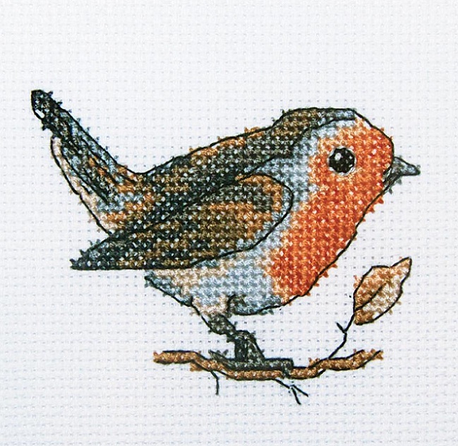 click here to view larger image of Redbreast (counted cross stitch kit)