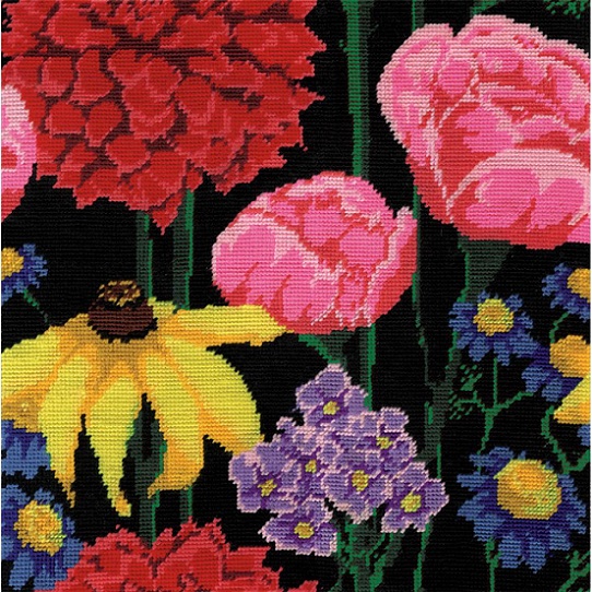 click here to view larger image of Midnight Floral (needlepoint)