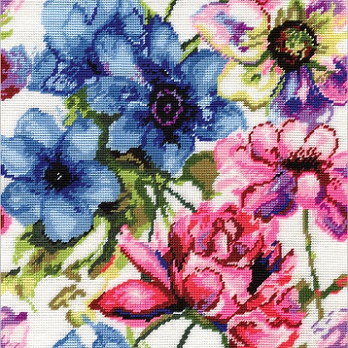 click here to view larger image of Watercolor Floral (needlepoint)
