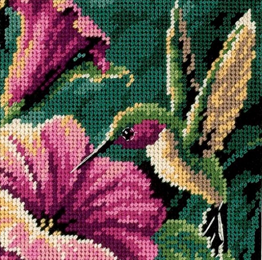click here to view larger image of Hummingbird Drama (needlepoint)