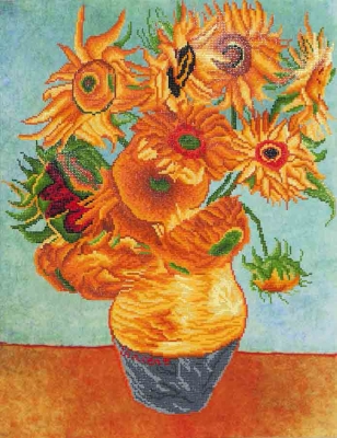 click here to view larger image of Sunflowers (Van Gogh) (Diamond Embroidery)