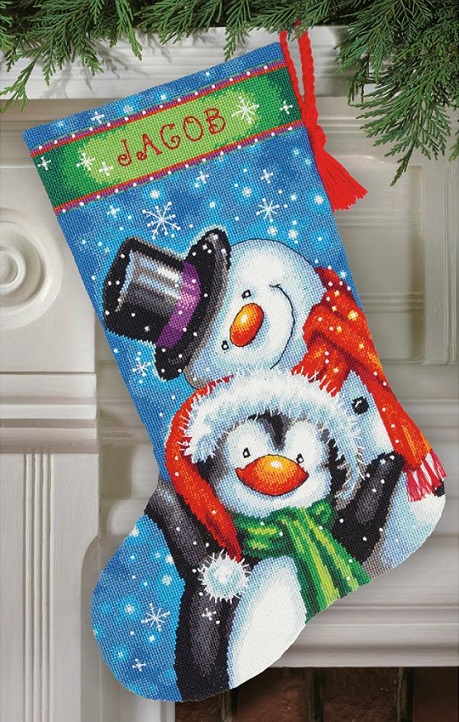 click here to view larger image of Polar Pals Stocking (needlepoint)