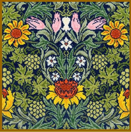 click here to view larger image of Sunflowers - William Morris (counted cross stitch kit)