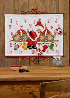 click here to view larger image of Owls Advent Calendar (counted cross stitch kit)