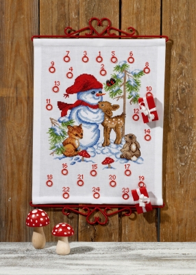 click here to view larger image of Snowman Advent Calendar (counted cross stitch kit)