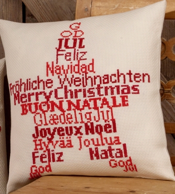 click here to view larger image of Christmas Star Cushion (counted cross stitch kit)