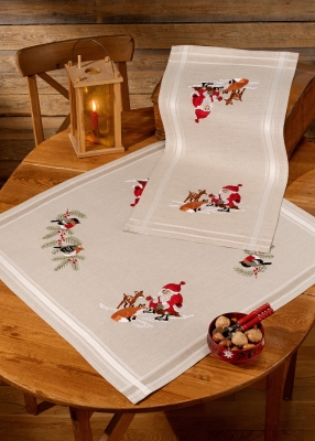click here to view larger image of Santa Claus Runner (Top) (stamped cross stitch kit)