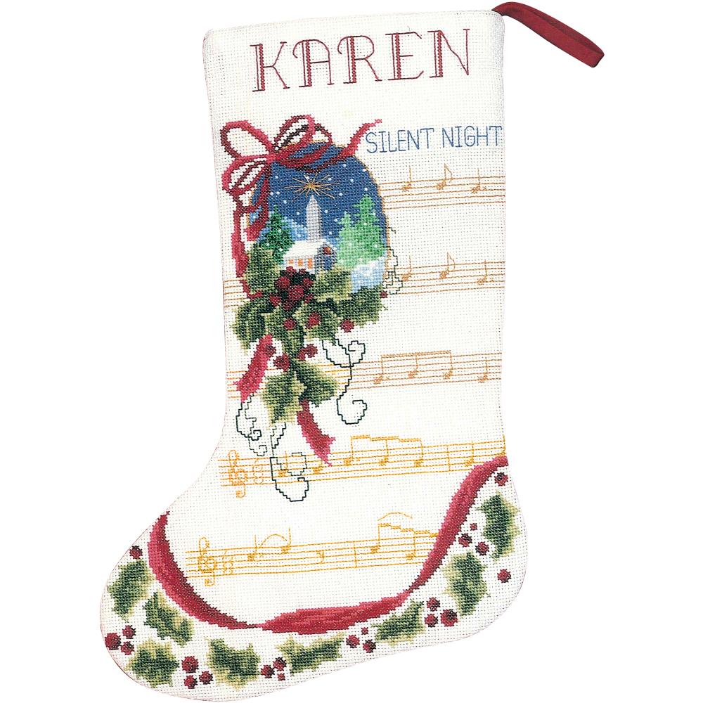 click here to view larger image of Silent Night Stocking (counted cross stitch kit)
