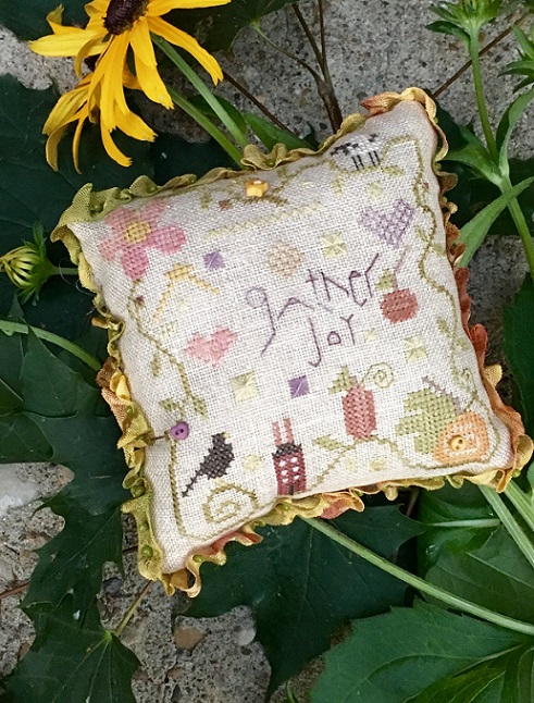 click here to view larger image of Gather Joy Pincushion - Kit (counted cross stitch kit)