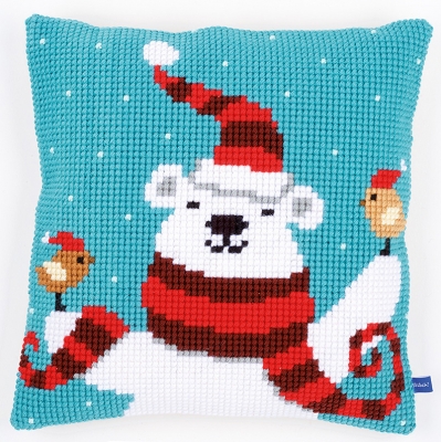 click here to view larger image of Happy Christmas Cushion (needlepoint)