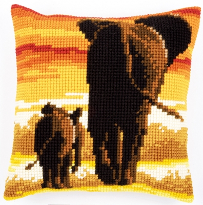 click here to view larger image of Elephants Cushion (needlepoint)
