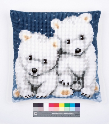 click here to view larger image of Polar Bears Cushion (needlepoint)