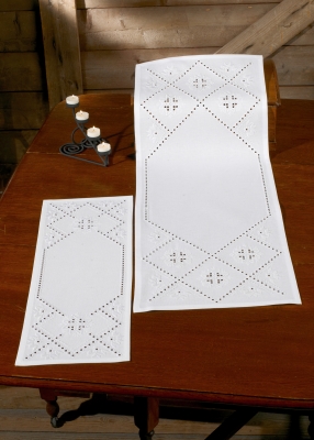 click here to view larger image of Handanger Runner (Left Image) (Hardanger and Cut Work)
