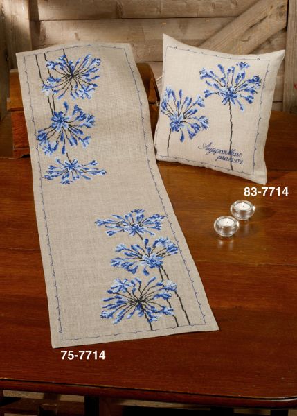 click here to view larger image of Agapanthus Runner (Left Image) (counted cross stitch kit)