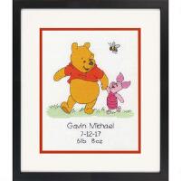 click here to view larger image of Winnie The Pooh Birth Record (counted cross stitch kit)