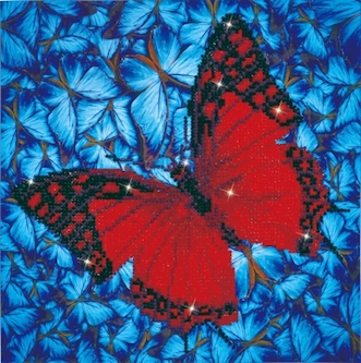 click here to view larger image of Flutterby Red (Diamond Embroidery)