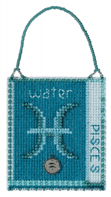click here to view larger image of Pisces (2018) - Zodiac Charmed Ornament (counted cross stitch kit)