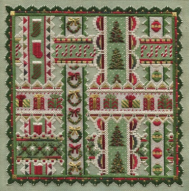 click here to view larger image of Holiday Ribbons (Includes Embellishments) (counted canvas chart)