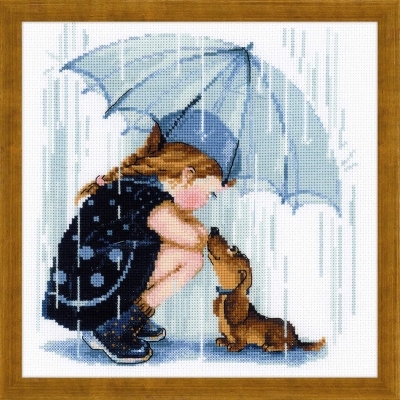 click here to view larger image of Under My Umbrella (counted cross stitch kit)