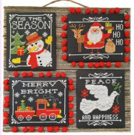 click here to view larger image of Christmas Chalkboard Greetings (4 designs) (chart)