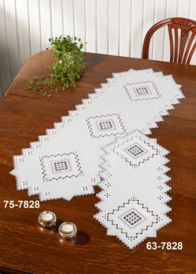 click here to view larger image of Grey Hardanger - Table Runner (left) (counted cross stitch kit)