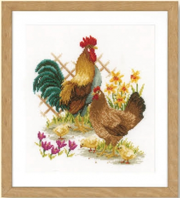 click here to view larger image of Chicken Family (counted cross stitch kit)