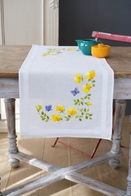 click here to view larger image of Spring Flowers - Table Runner (counted cross stitch kit)