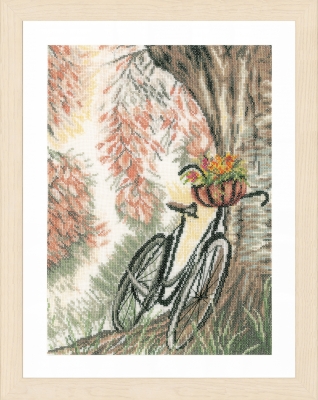 click here to view larger image of Bike and Flower Basket (counted cross stitch kit)