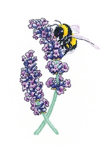 click here to view larger image of Lavender Bee (27ct) (counted cross stitch kit)