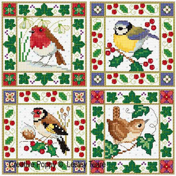 click here to view larger image of Christmas Bird Cards (chart)