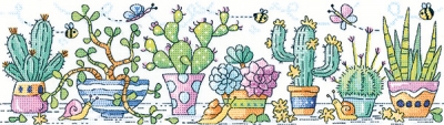 click here to view larger image of Cactus Garden - 27ct (counted cross stitch kit)