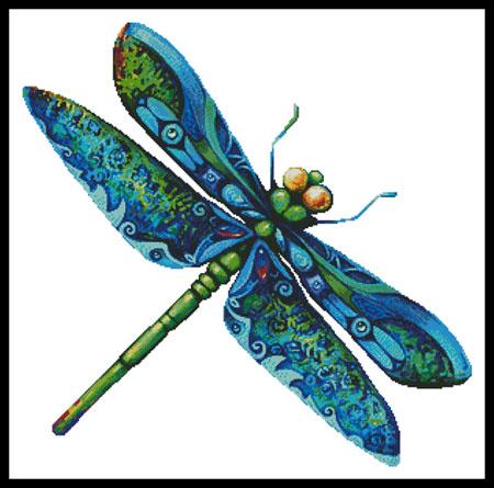click here to view larger image of Dragonfly Painting (no background) (Laura Zollar) (chart)