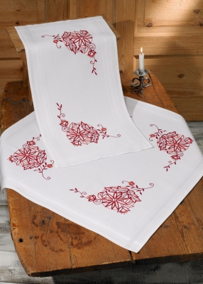 click here to view larger image of Redwork - Table Runner (top) (counted cross stitch kit)