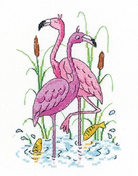 click here to view larger image of Flamingos (counted cross stitch kit)