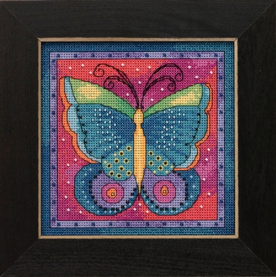 click here to view larger image of Butterfly Fushsia (counted cross stitch kit)