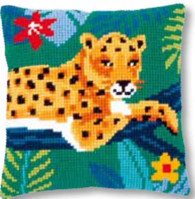 click here to view larger image of Leopard - Cushion (needlepoint)