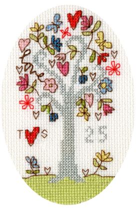 click here to view larger image of Silver Celebration Card (counted cross stitch kit)