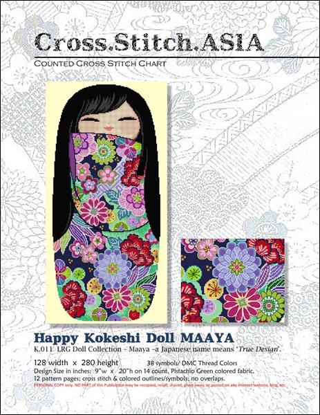 click here to view larger image of Happy Kokeshi Doll Maaya (chart)