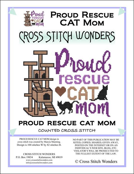 click here to view larger image of Cat - Proud Rescue Cat Mom (chart)