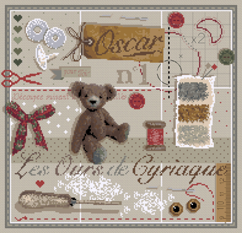 click here to view larger image of Oscar KIT - Linen (counted cross stitch kit)