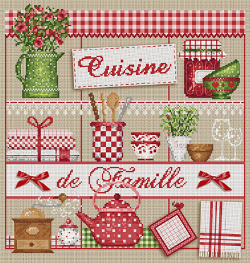 click here to view larger image of Cuisine de Famille KIT - Linen (counted cross stitch kit)