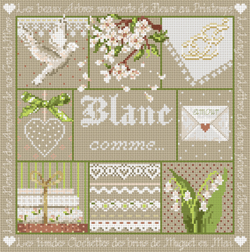 click here to view larger image of Blanc comme... KIT - Linen (counted cross stitch kit)