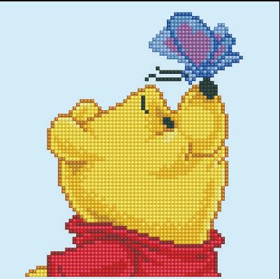 click here to view larger image of Winnie The Pooh with Butterfly (Diamond Embroidery)