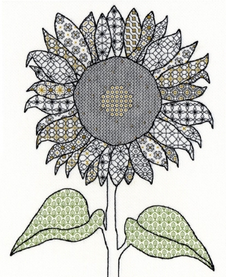 click here to view larger image of Sunflower Blackwork - Norman Thelwell (counted cross stitch kit)